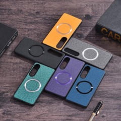 For Sony Xperia 10V 5 IV 5III 1VI 1V Shockproof Cloth Leather Magsafe Back Case