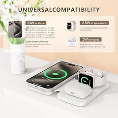 2026 Traveling Portable Wireless Mag-Safe Fast Charging Station,Magnetic Black