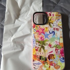 Multicolor Tropical Patterned Back Case For iPhone 15