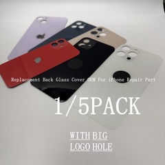 Big Hole Tempered Glass Rear Cover Back Glass For iPhone 8 11 12 13 14 15 16 Lot