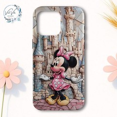 Minnie in Castle , Disney Stained Glass Effect Phone Case, Disney 3D Mosaic Toug