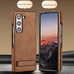 For Samsung Galaxy Z Fold6/5/4/3 Premium Leather Shockproof Case Kickstand Cover