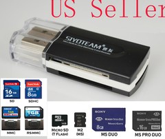 USB 2.0 All in 1 Multi Memory Card Reader for Micro SD SDHC TF M2 MMC MS PRO DUO