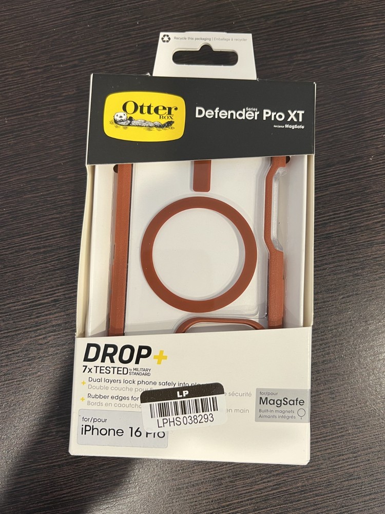 OtterBox Clear Defender Pro XT Series Case for iPhone 16 Pro – Brick Red