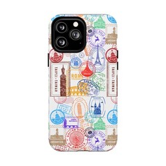 Travel Passport Stamp Phone Case World Cities Vintage Postmark Design