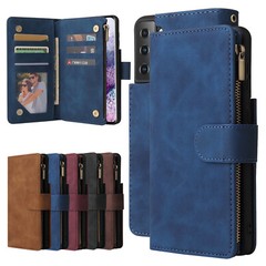 For Samsung Galaxy S24 Ultra S23 FE S22 Zipper Wallet Leather Flip Case Cover