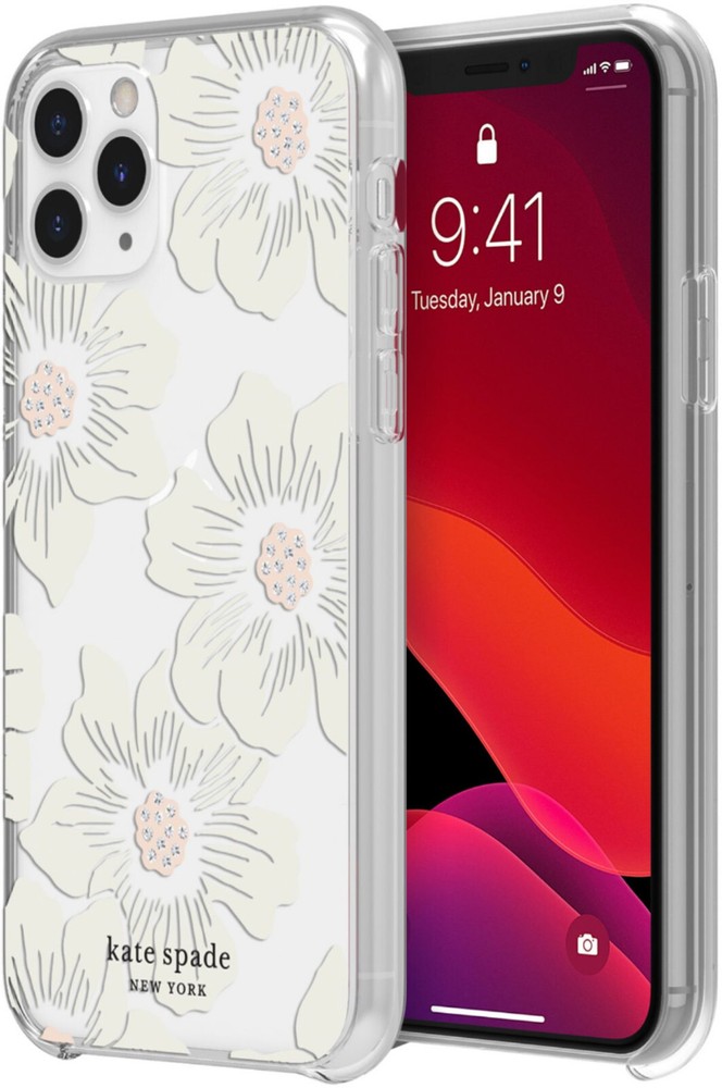 🔥kate spade Hard Shell Clear Case for iPhone 11 Pro, Stones/Hollyhock Floral🔥