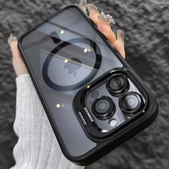Camera Stand Mag Safe Case for iPhone 13 14 15 Plus 16 Pro Max + Lens Protector