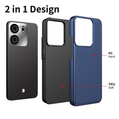 For BLU View 5 Phone Case with Tempered Glass Screen Protector,Dual Layer Heavy