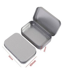 Silver rectangular small iron box