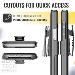For iPhone 15 14 13 12 Pro Max Holster Belt Clip Holster Combo Case w/Kickstand