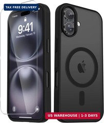 YENAPOON for iPhone 16 Case, Matte Magnetic Phone Cover [with 1 Screen Protector
