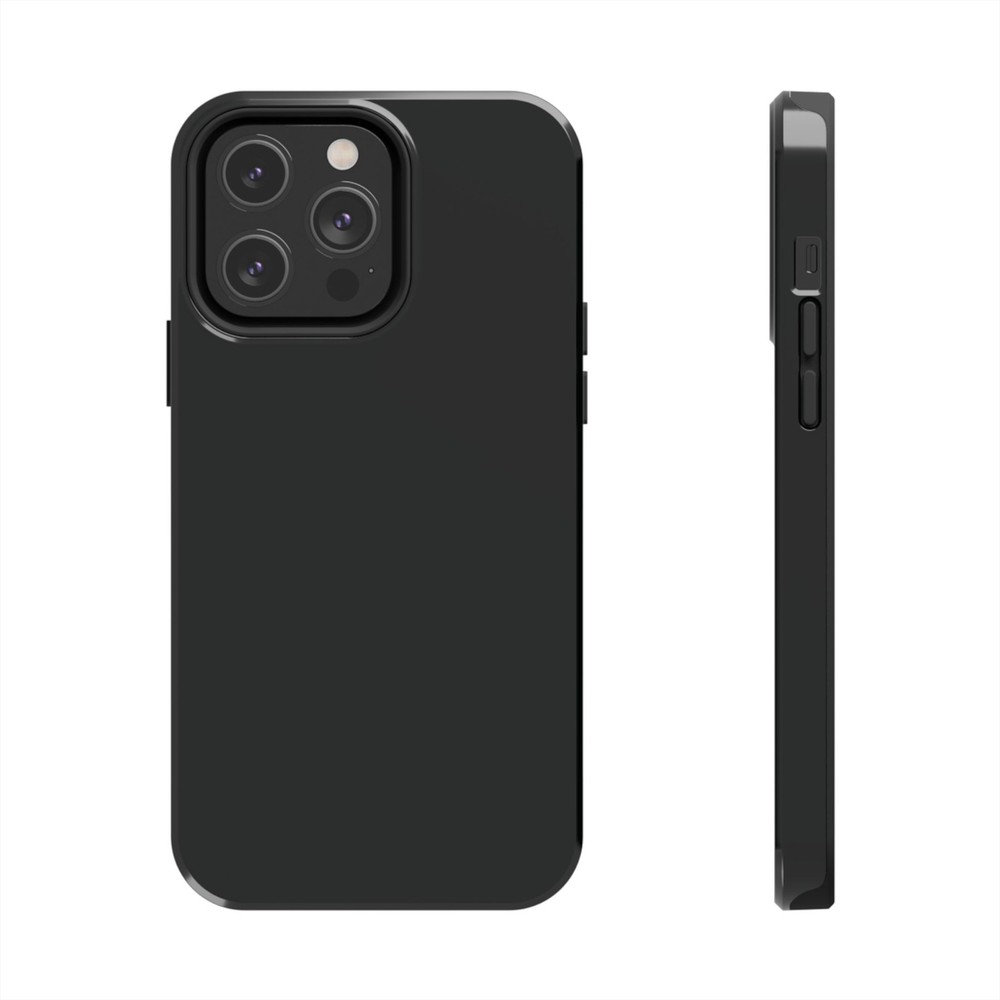 Black Tough Phone Case – iPhone, Samsung Galaxy, Solid Color