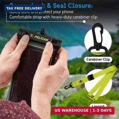 Pelican 2 Pack Marine – IP68 Waterproof Phone Pouch (Regular Size) Floating Wate