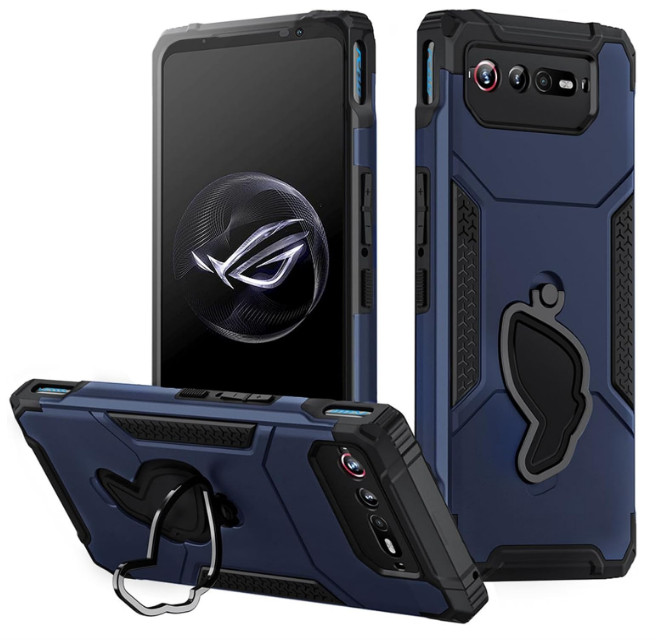 For Asus ROG Phone 7 Case Drop Protection Durable Cover Built in Kickstand Blue