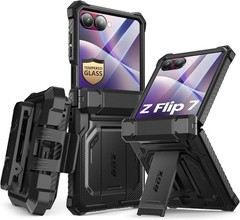 i-Blason for Galaxy Z Flip 7 Case with Stand/Clip Tempered Glass ScreenProtector