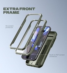 Rugged Bumper Case for Google Pixel 10 Pro XL with Dual Front Frames Army Green