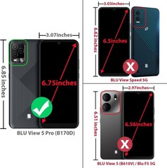 TJS Compatible for BLU View 5 Pro B170D Case, with Tempered Glass Screen Protect