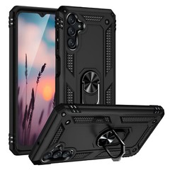 For Samsung Galaxy A26 5G Ring Case Magnetic Support Metal Stand +Tempered Glass
