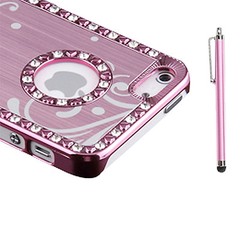 Bling Diamo Crystal Plastic Aluminum Decoration Case Cover Skin for iPhone 5 5s