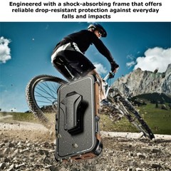 Detachable Belt Clip Holster Hybrid Case with Kickstand for iPhone 17/17 Pro Max