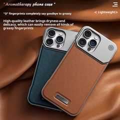 Business Aromatherapy Leather Case for Iphone 17 AirPro Max for Magsafe Magnetic