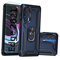 for Moto Edge 2021 Case,with Screen Protector,[Military Grade] 16ft Drop Blue