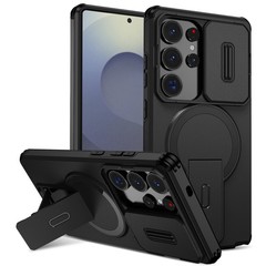 For Samsung Galaxy S26 Ultra S25FE S24 Shockproof Mag Safe Stand Slide Lens Case