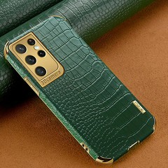 Crocodile Leather Case For Samsung S22 S21 Note20 Ultra S20 S10 Plus Camera Lens