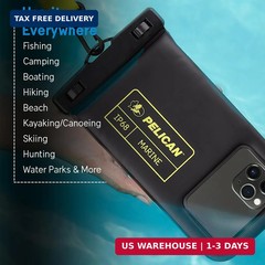 Pelican 2 Pack Marine – IP68 Waterproof Phone Pouch (Regular Size) Floating Wate
