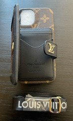 iphone 15 Regular Crossbody Brown Checkered Crossbody Phone Case