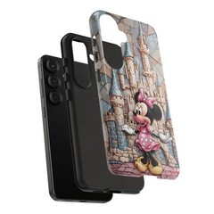 Minnie in Castle , Disney Stained Glass Effect Phone Case, Disney 3D Mosaic Toug