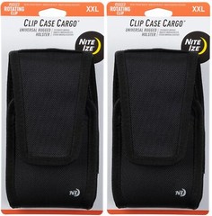 Nite Ize Clip Case Cargo Universal Rugged Holster, XXL – Black (2-Pack)