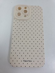 Phone Case for Apple iPhone 13 Pro Max | Cream Polka Dot With Lanyard | NEW