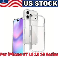 Clear Silicone Soft Shockproof Case For iPhone 17 16 15 14 13 12 11 Pro Max Lot