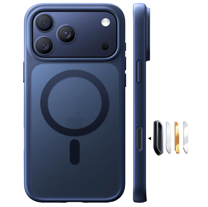 TORRAS Stronger Magnetic Shockproof iPhone 17 Pro Max Case Translucent Deep Blue