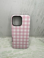 iPhone 16 Pro Max Case Pink Plaid MagSafe Compatible Casely Sunday Best Bold New
