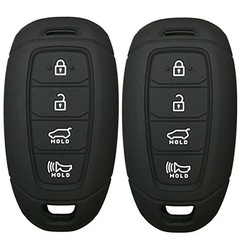 2Pcs Rubber 4 Buttons Key Fob Remote Cover Case Protector Keyless 2Pcs Black