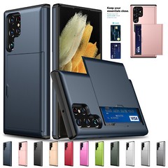 For Samsung Galaxy S24 S23 Ultra S22Plus S21 Note20 Card Slot Holder Wallet Case