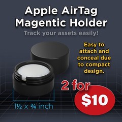 Apple AirTag Holder – Magnetic, Weather-sealed GPS Tracker – 2 for $10