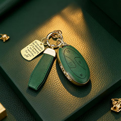 Soft TPU & Leather Key Fob Cover Compatible with Hyundai Ioniq 6 Grandeur GN7 KO