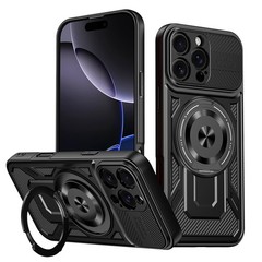 Heavy Duty Magnetic Ring Stand Shockproof Case For iPhone 16 Pro Max 15 14 13