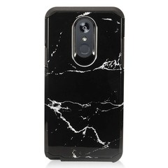GSA Marble Hybrid Case For LG Stylo 5, LM-Q720 – Black Marble