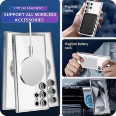 For Samsung Galaxy S24 Ultra Plus Clear Case Magnetic Mag Safe Plating Cover