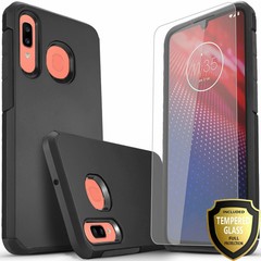for SAMSUNG GALAXY A20 A30 A50 Case Phone Cover Dual Layer+Tempered Glass Screen