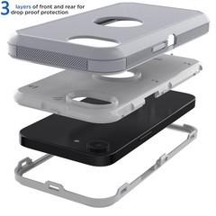 For iPhone 17 Pro Max Air 17e Case Shockproof Triple Layer Cover/Tempered Glass