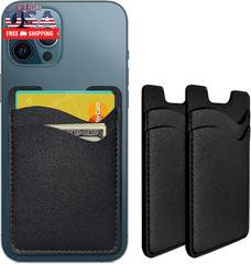 Phone Card Holder, Leather Phone Wallet Stick On, Card Holder for Back of Phone