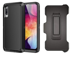 NEW For Samsung Galaxy A50 Case Shockproof Rugged Heavy Duty + Clip – Black