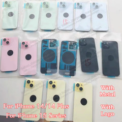Back Glass Replacement Big Hole Logo Rear Cover For iPhone 14 15Pro Max Plus Lot