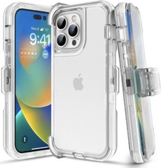 Clear Defender Case for iPhone 13 /13 Pro / 13 Pro Max /Belt clip Fits Otter Box
